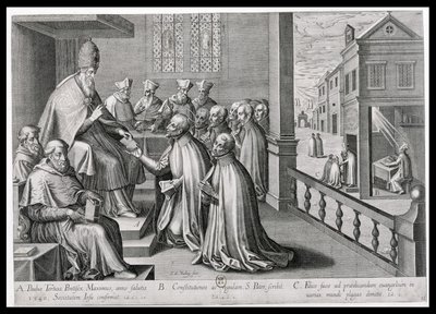 Pope Paul III (1468-1549) Receiving the Rule of the Society of Jesus, 1540 by C. Malloy